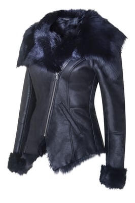 Damen Toscana Schaffell-Bikerjacke-Apopa