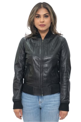 Damen MA-1 Leder Bomberjacke-Abbotsford