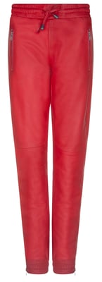 Damen-Jogginghose aus rotem Nappaleder