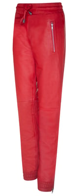 Damen-Jogginghose aus rotem Nappaleder