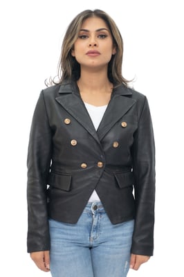 Damen-Leder-Militärblazer-Aalborg