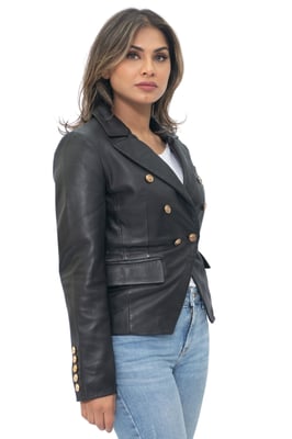 Damen-Leder-Militärblazer-Aalborg