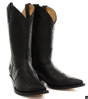 Grinders Unisex-Cowboystiefel aus schwarzem Leder, Arizona HI