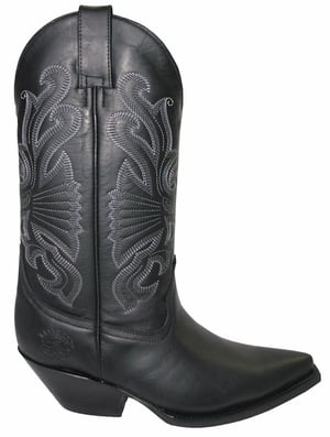 Grinders Western-Cowboystiefel aus schwarzem Leder – Buffalo