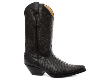 Grinders Western-Cowboystiefel aus schwarzem Leder – Carolina