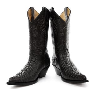 Grinders Western-Cowboystiefel aus schwarzem Leder – Carolina
