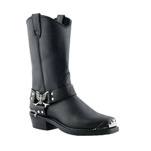 Schwarze Cowboy-Bikerstiefel für Herren von Grinders – Eagle Hi