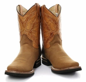 Braune, halbhohe Cowboy-Lederstiefel von Grinders – El Paso