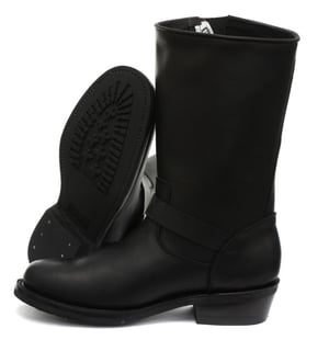 Grinders Unisex Schwarze Western-Lederstiefel mit glatter Sohle-Rebel