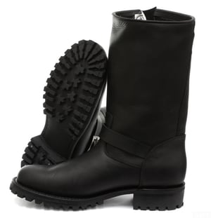 Schwarze Western-Kampflederstiefel für Herren von Grinders – Wild One