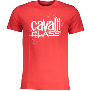 Cavalli Class Farbkleks-Logo Rotes T-Shirt