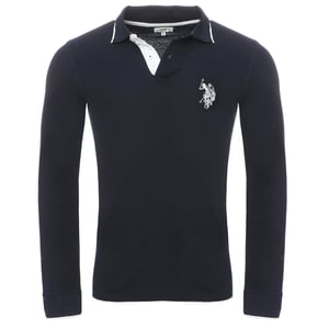 U.S. Polo Assn. Langarm Poloshirt in Navy