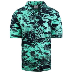 Timberland Stretch Herren Grünes Blumen-Sommerhemd