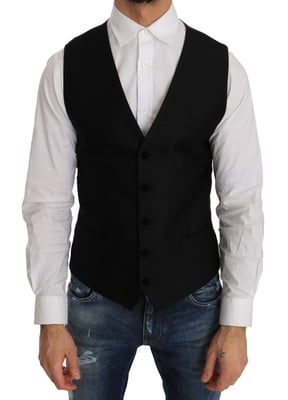Gilet à pois noir Dolce & Gabbana pour homme