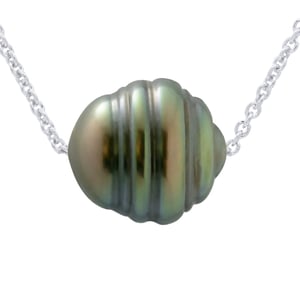 Halskette echte Tahiti-Zuchtperle, eingekreist, 10–11 mm