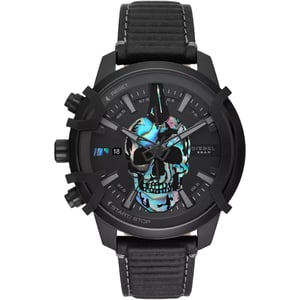 Diesel DZ4576 Griffed Chronograph Schwarz Leder Uhr