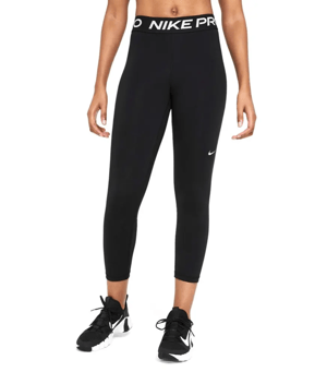 Nike Pro Damen Schwarze Hohe Taillierte Crop Leggings