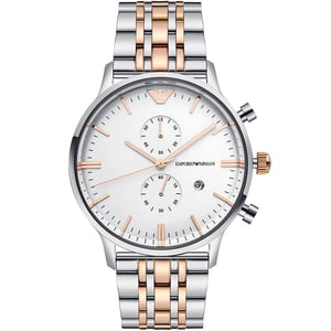 Emporio Armani AR0399 Chronograph Zweifarbige Herrenuhr