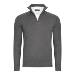 Cappuccino Italia Mock Zip Pullover für Herren. Der Pullover besteht aus 50% Baumwolle und 50% Polyester und hat eine normale Passform. Der Pullover hat einen Hemdkragen, der an den Pullover angenäht ist. Marke: Cappuccino ItaliaModellname: Mock Pullover (mit Hemdkragen)Kategorie: Pullover für HerrenMaterialien: Baumwolle, AcrylFarbe: anthrazitgrau, weiß