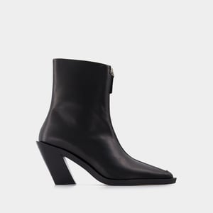 Eclair Stiefel mit Reißverschluss aus schwarzem Leder