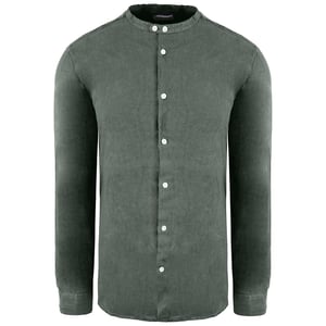 Emporio Armani Regular Fit Herren Dunkelgrünes Hemd