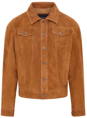 Hellbraune Herren-Ziegen-Wildlederjacke – Nurmes