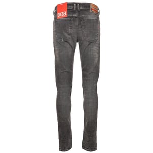 Diesel Sleenker Stone Washed Jeans aus verblasstem schwarzem Denim