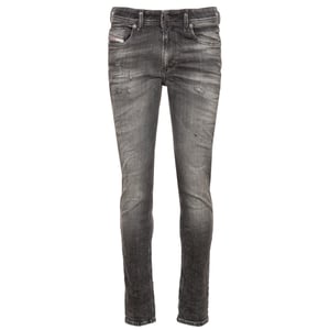 Diesel Sleenker Stone Washed Jeans aus verblasstem schwarzem Denim