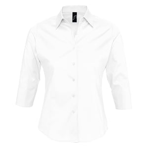 SOLS Damen Effect Bluse / Arbeitsbluse, 3/4-Ärmel (Weiß)