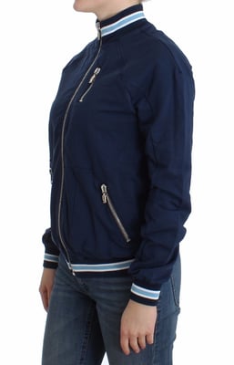 John Galliano Cardigan en coton zippé bleu pour femme
