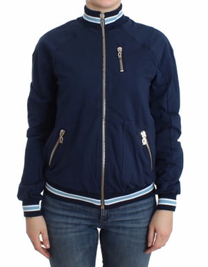 John Galliano Cardigan en coton zippé bleu pour femme