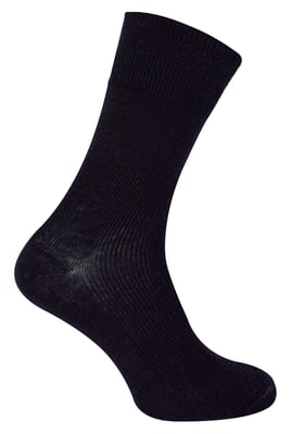 Herren Wolle Diabetiker Socken in Schwarz | Dr.Socks | Extra breite gerippte nahtlose Merino-Wolle Socken - Schwarz