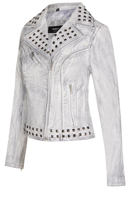Damen Gothic Biker-Lederjacke mit Nieten-Bilbao