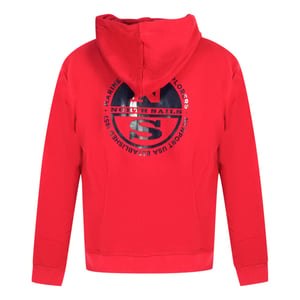 North Sails Logo Roter Kapuzenpullover mit Reißverschluss