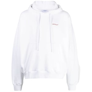 Off-White Scratch Tab Weisser Skate Fit Kapuzenpullover