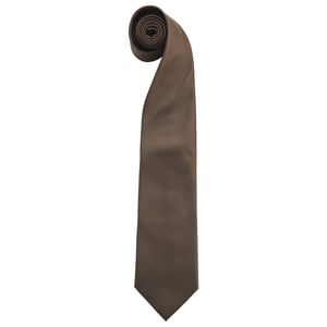 Premier Herren Krawatte Colours, unifarben (Braun)