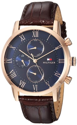 Die Tommy Hilfiger Herrenuhr ist das perfekte Geschenk, um sich selbst oder einen geliebten Menschen zu verwöhnen. Das runde Gehäuse aus Edelstahl wird von einem hochwertigen Quarzwerk im Multi-Cadrans-Stil angetrieben. Diese Dressed-Uhr hat einen Durchmesser von 44 mm. Das braune Lederarmband mit Dornschließe macht sie zu einer angenehm zu tragenden Uhr. Bei 3 bar ist diese Uhr nicht nur modisch, sondern auch langlebig und praktisch. Kaufen Sie Tommy Hilfiger Kane Herrenuhr Braun 1791399 noch heute und profitieren Sie von unserer 2-Jahres-Garantie und dem kostenlosen Versand.