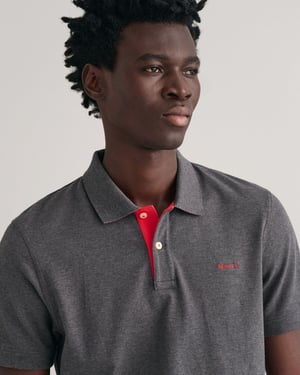 Gant Regular Fit Contrast Pique Rugger Polo  Grau