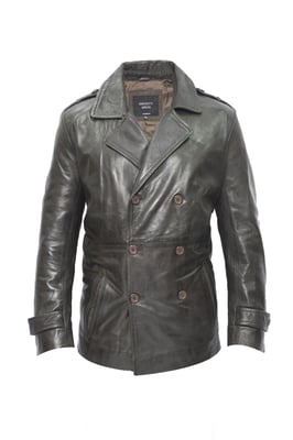 Herren-Leder-Peacoat-Amara