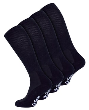 Mens Knee High Diabetiker Socken | Dr.Socks | Extra Wide Loose Long Bamboo Socken für geschwollene Beine - Schwarz