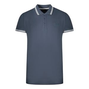 Cavalli Class Polo-Shirt mit Zwillingsbesatzkragen in Marineblau