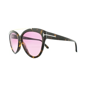 Tom Ford Sonnenbrille 0518 Livia 52Z Dunkle Havanna Gradient Spiegel Violett