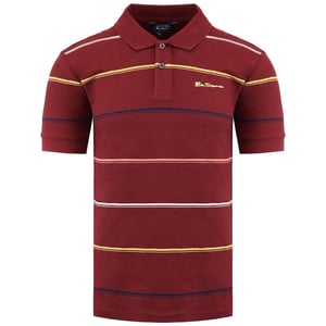 Ben Sherman strippte Herren Burgunder Polo -Hemd