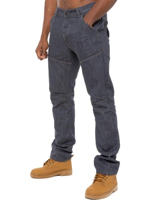 Enzo Herren Denim Jeans Straight Leg - Grau