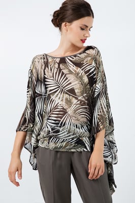 Bedrucktes Chiffon-Batwing-Top