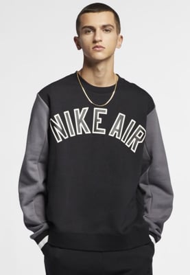 Nike Air Fleece Crew Sweatshirt in Schwarz