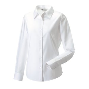 Russell Collection - Langärmelige Bluse - Damen (Weiß)