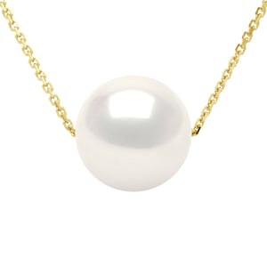 Halskette – echte Süßwasser-Zuchtperle, rund, 9–10 mm