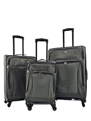 Graue, leichte 4-Rad-Gepäck-Reisekoffer, weiche Taschen, Koffer