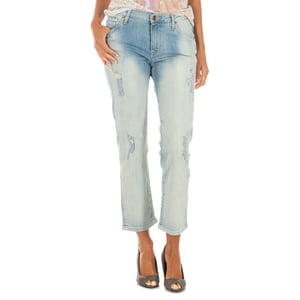 Lange Denim-Hose mit geradem Saum 10DBF0231 Frau